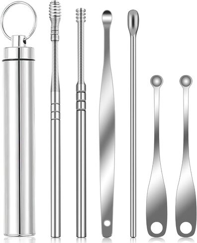 ESHOWEE Ear Wax Removal Kit,Ear Curette Ear Wax Remover Tool Earwax Removal Kit with Cleaning Brush and Storage Box Easy to Use Painless Ear Pick in Saudi Arabia