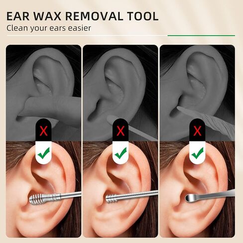 ESHOWEE Ear Wax Removal Kit,Ear Curette Ear Wax Remover Tool Earwax Removal Kit with Cleaning Brush and Storage Box Easy to Use Painless Ear Pick in Saudi Arabia