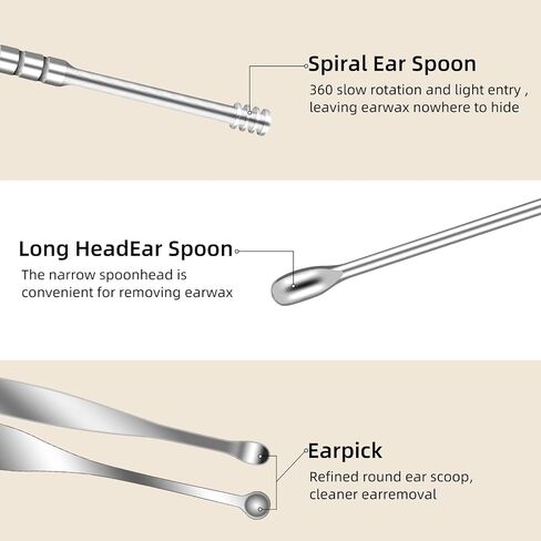 ESHOWEE Ear Wax Removal Kit,Ear Curette Ear Wax Remover Tool Earwax Removal Kit with Cleaning Brush and Storage Box Easy to Use Painless Ear Pick in Saudi Arabia