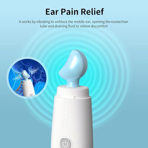 OOCOME Eustachian Tube Unclogger, 6 Speed Ear Pain Relief Ear Pressure Relief Device Ear Infection Treatment Ear Care Products, 1.0 Count in Kuwait