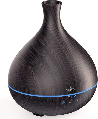 Essential Oil Diffuser,Anjou 500ml Cool Mist Humidifier,One Fill for 12hrs Consistent Scent & Aromatherapy, World's First Diffuser with Patented Oil Flow System for Home & Office,Wood Grain in Saudi Arabia