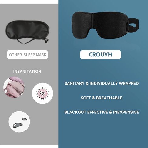 CROUVM 30 Pack Disposable Sleep Eye Mask for Men Women, Blindfold Eye Mask Shade Cover for Sleeping, Night Sleep Mask, Block Out Light, Soft Comfort Eye Shade Cover for Travel Yoga Nap in Saudi Arabia
