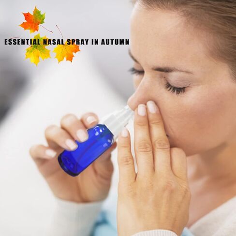 Nasal Spray Bottles 6Pcs1oz (30ml) with 2*Funnel,1*Dropper, 8*Label,Empty Nasal Spray Bottle,Amber Glass Nasal Spray Bottle,Press Spray Head Refillable Portable Fine Mist Nasal Spray Bottle in Kuwait