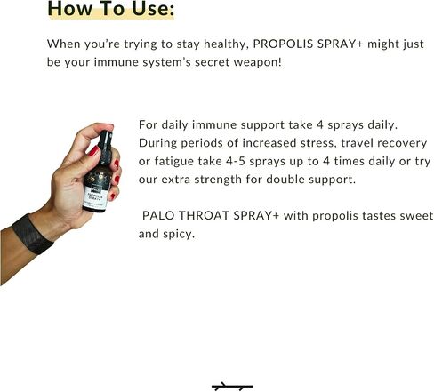 PALO Propolis Throat Spray Bee Brazilian Green Propolis Extract, Natural Immune Support & Sore Throat Relief - Antioxidants, Keto, Paleo, Gluten-Free (1.06 oz | 30 ml) (Extra Strenght) in Saudi Arabia