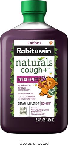 Robitussin Children's Naturals Cough Plus Immune Health Dietary Supplement for Occasional Cough Relief - 8.3 Oz in Kuwait
