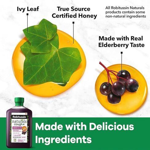 Robitussin Children's Naturals Cough Plus Immune Health Dietary Supplement for Occasional Cough Relief - 8.3 Oz in Kuwait