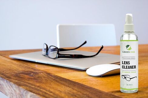 Lens Cleaner Spray Kit – Green Oak Professional Lens Cleaner Spray with Microfiber Cloths – Best for Eyeglasses, Cameras, and Lenses - Safely Cleans Fingerprints, Dust, Oil (8oz 2-Pack) in Kuwait