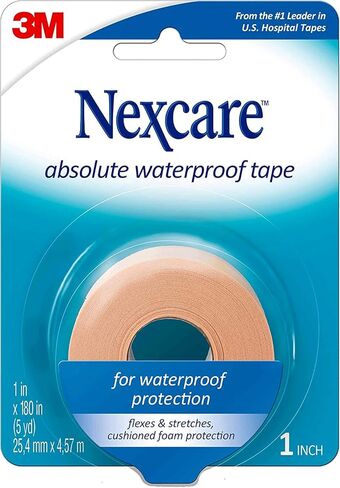 شريط مقاوم للماء من Nexcare مقاس 2.54 سم × 5 ياردات، 1 قطعة (عبوة من 4 قطع) in Kuwait