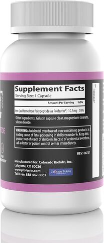 Proferrin Clear 30ct | US Made heme Iron for high Absorption, Easy on GI Tract | Natural, NSF Certified, dye Free in Saudi Arabia