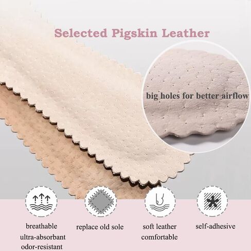 Pigskin High Heel Shoe Insoles for Women, 3/4 Invisible Self-Adhesive Barefoot Weight Shifting Shoe Inserts for Women Dress Shoes Sandals Flats and Boots, 1 Pair in Saudi Arabia