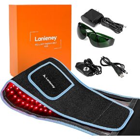 Red Light Therapy Belt, Near Infrared Light Therapy Wrap Belt, Lanieney Wearable Red Light Therapy Device for Body, Relaxing Muscle, Inflammation, Pain Relief, Women Men Gift in Kuwait