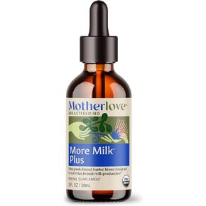Motherlove More Milk Plus Tincture (4 oz Value Size) Fenugreek-Based Lactation Supplement to Support Breast Milk Supply—USDA Certified Organic, Vegan, Kosher, Soy-Free