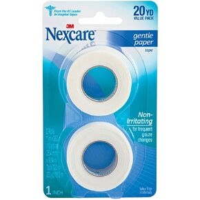 Nexcare Gentle Paper Tape 1 Inch X 10 Yards, 20 yrds (Pack of 3)
