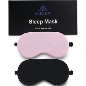 Sleep Mask for Men Women,2 Pack Soft Silk Eye Masks for Sleeping with Adjustable Strap,Comfortable Night Blindfold Blocking Light,Eye Shade Cover for Travel Yoga Nap Gifts, Black Pink in Kuwait