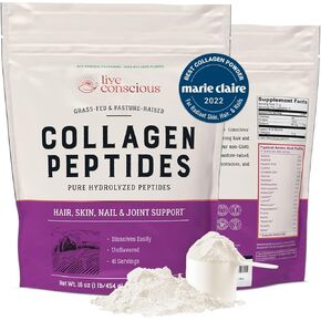 Collagen Peptides Powder - Naturally-Sourced Hydrolyzed Collagen Powder - Hair, Skin, Nail, and Joint Support - Type I & III Grass-Fed Collagen Supplements for Women and Men - 41 Servings - 16oz in Kuwait