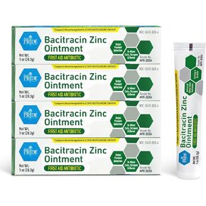 MED PRIDE Medpride Bacitracin Zinc Ointment| Essential Antibiotic First-Aid Supplies for Home| Relief for Chaffing, Diaper Rash, Dermatitis, Eczema, Itchy/Dry Skin| 1 Oz Tube| 4 Pack in Saudi Arabia