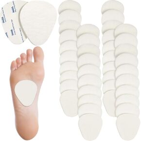 40 Pieces Metatarsal Felt Feet Insert Pads Ball of Foot Cushion Pain Relief Forefoot Support Adhesive Foam Foot Cushion Pad for Men and Women 1/4 Inch Thick (Skin Color)