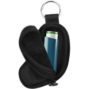 Beautyflier Asthma Inhaler Case Holder Travel Handy Mini Bag for Adults and Kids, Does Not Include Inhaler (Black)