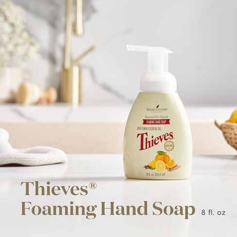 Young Living Thieves Foaming Hand Soap - 8 fl oz - Natural Cleansing and Protection for Your Hands - Plant-Based Cleanser - Essential Oil Infused Formula in Saudi Arabia