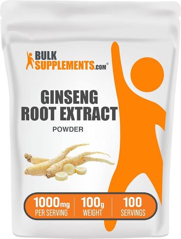 BULKSUPPLEMENTS.COM مسحوق مستخلص جذور الجينسنغ - مكمل الجينسنغ، مكملات الجينسنغ العشبية، باناكس الجينسنغ - نباتي وخالي من الغلوتين، 1000 ملغ من مستخلص الجينسنغ لكل وجبة، 100 جرام (3.5 أونصة) in Kuwait