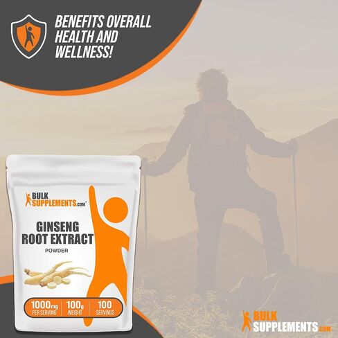 BULKSUPPLEMENTS.COM مسحوق مستخلص جذور الجينسنغ - مكمل الجينسنغ، مكملات الجينسنغ العشبية، باناكس الجينسنغ - نباتي وخالي من الغلوتين، 1000 ملغ من مستخلص الجينسنغ لكل وجبة، 100 جرام (3.5 أونصة) in Kuwait