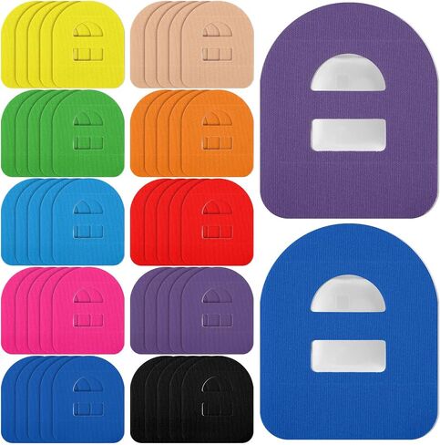 Nuanchu 50 قطعة لاصقة متوافقة مع Omnipod Shower مقاومة للماء مسبقة القطع مع حزام مسبق القطع وشريط مقاوم للعرق وحماية مستمرة لمراقبة الجلوكوز (ملونة) in Kuwait