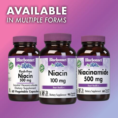BlueBonnet Niacin 100 mg Vegetable Capsules, 90 Count ('743715004597) in Saudi Arabia