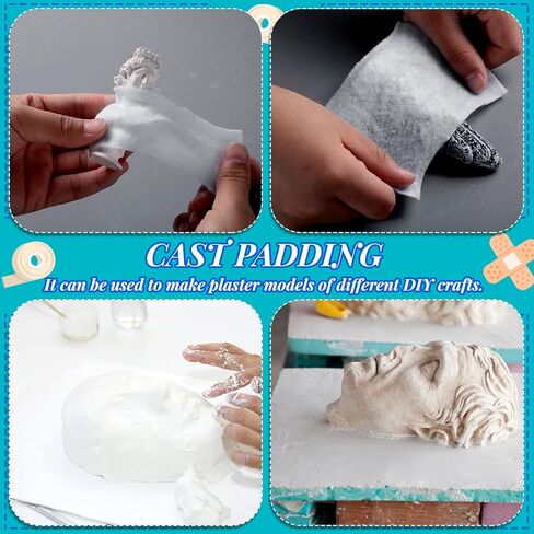 48 لفة بطانة مصبوبة مقاس 2 انش × 9 قدم، لفات شاش ناعمة جيدة التهوية، ضمادات شاش ملفوفة من الجص لمشروعات فن الجسم المصبوبة وصناعة الاقنعة in Kuwait