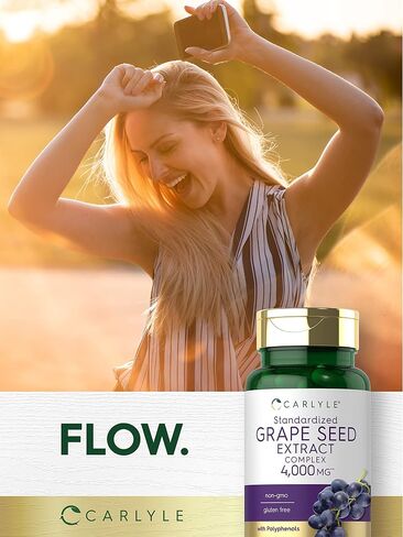 Carlyle Grape Seed Extract 4,000mg | 120 Quick Release Capsules | Standardized Extract Complex with Polyphenols | Non-GMO, Gluten Free Supplement in Saudi Arabia