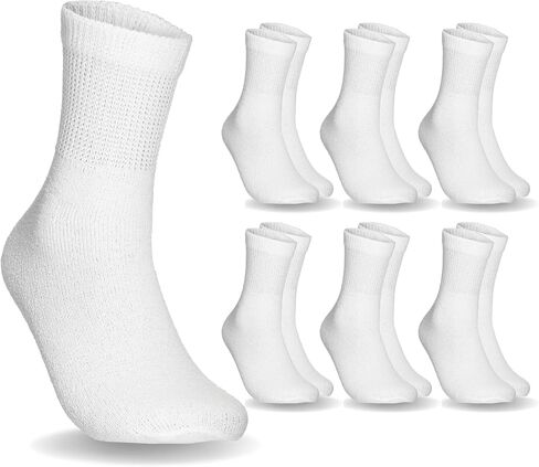 6 أزواج من جوارب الكاحل النسائية غير المربوطة لمرضى السكري والدورة الدموية من Special Essentials - ناعمة بشكل مريح، قطن ماص للرطوبة in Kuwait