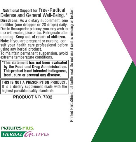 NaturesPlus Herbal Actives Grape Seed 25 mg Liquid Suspension - Vegan Drops, 1 fl oz - Vegetarian, Gluten-Free - 30 Servings in Saudi Arabia
