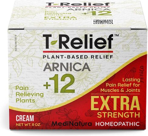 كريم T-Relief ذو القوة الإضافية بزهرة الأرنيكا + 12 نشاطًا طبيعيًا لتخفيف آلام الظهر وآلام المفاصل وآلام العضلات وتيبسها، تخفيف سريع المفعول لكامل الجسم للنساء والرجال - 3 أونصة in Kuwait