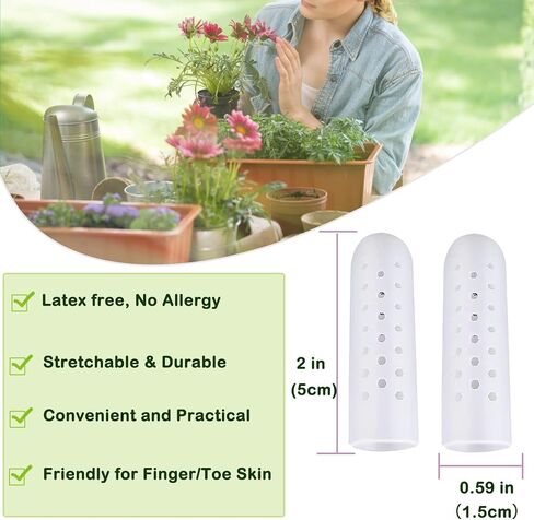 14 قطعة من واقيات أصابع السيليكون من كريس كيكومي، ضمادة أصابع - أغطية أصابع جديدة قابلة للتنفس مع فتحات لتشقق الأصابع، والأكزيما، وأصابع الزناد، والبثور، وإصبع القدم المكسور (أبيض) in Kuwait