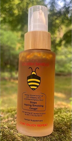 Stop Dry Cough with Cough Shield. 100% Natural, Honey-Based Syrup with Slippery Elm & Marshmallow Root. 220 Servings in Saudi Arabia