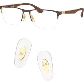 Replacement Push-in Nose Pads14mm for RB6335 Glasses Repair Kits Small Size Bonus Lens Cloth (Gold 14mm)