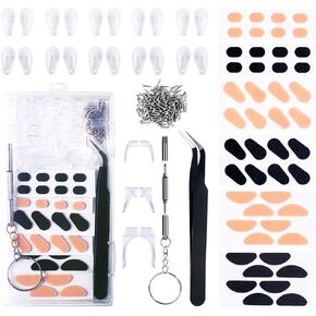 Tosvimia Upgrade Multi-Function Eyeglass Repair Kit, Include Anti-Slip Silicone Eyeglass Nose Pads, Screwdriver, Non-Slip Eyeglasses Ear Grips, Screws, Tweezer for Glasses, Sunglass, Reading Glasses in Saudi Arabia