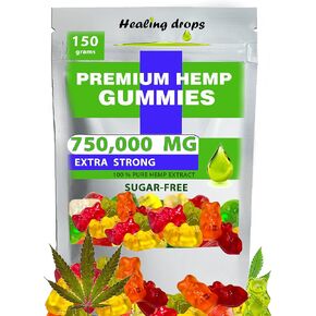 Hemp Gummies 750,000mg Premium Organic Sugar-Free Natural Health Support High Potency Rich in Vitamins B E C D Omega 3 6 9 Super Gummy Bears in Saudi Arabia