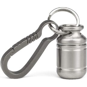 TISUR Portable Pill Cases, Metal Titanium Pill Holder Pocket Pill Box Keychain Waterproof Pill Bottle Medicine Organizer Case Container for Travel Purse Outdoor Camping in Kuwait