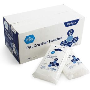 اكياس كسارة حبوب الدواء من ميدبرايد - عبوة من 1000 كسارة ادوية للاستعمال مرة واحدة - اكياس تكسير اقراص شفافة من الدرجة الطبية لسهولة الاستهلاك بدون نفايات - تمنع التلوث المتبادل (4.7 انش × 2 انش) in Kuwait
