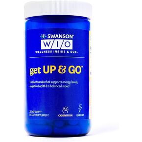 Swanson WIO™ احصل على إدراك UP & GO™، والمزاج المتوازن، والمزيد من الطاقة مع الشاي الأخضر، وحبوب القهوة الخضراء، وL-theanine، وRhodiola، نباتي، وعافية عقلية، 60 كبسولة نباتية (كمية تكفي لمدة 30 يومًا) in Saudi Arabia