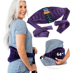 SunnyBay Microwave Heating Pad, Microwavable Moist Hot or Cool Bean Bag Wrap for Neck, Shoulder, Knee, or Back Pain with Fastening Straps, 10x18 Inch Heating Area, 2.8 Lbs, FSA HSA Eligible, 58 Inches