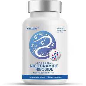 Zenlifer-2000MG Liposomal Nicotinamide Riboside ملحق، مع Trans-Pterostilbene والبيتين اللامائي (TMG) للحصول على أقصى قدر من الامتصاص، متفوق على NAD، وتعزيز NAD+، والطاقة الخلوية، والدفاع عن العمر in Kuwait