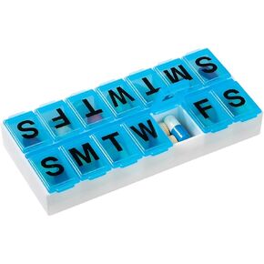 EZY DOSE Weekly (7-Day) Pill Organizer, Vitamin Case, and Medicine Box, Contoured Bottom for Easy Pill Removal, Color May Vary, Medium in Kuwait