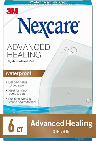 Nexcare Advanced Healing Hydrocolloid Pads 6 Pack and Waterproof Bandages 10 Count Wound Care Bundle in Saudi Arabia