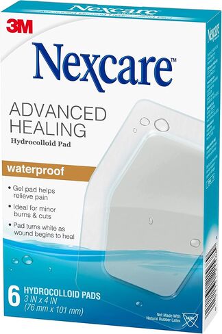 Nexcare Advanced Healing Hydrocolloid Pads 6 Pack and Waterproof Bandages 10 Count Wound Care Bundle in Saudi Arabia