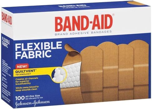 Johnson & Johnson Band-Aid Flexible Fabric Adhesive Bandages 1" X 3", Beige, Sterile (Box of 100) in Saudi Arabia