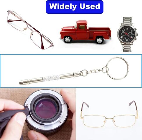 Glasses Repair Kit with Precision 5 in 1 Mini Screwdrivers Set Keychain for Eyeglasses, Sunglasses, Jewelry, Watch, Electronics, Toy, Eye glass Repairing Kit, Hex, Phillips, Flat Head (2pcs Black) in Kuwait