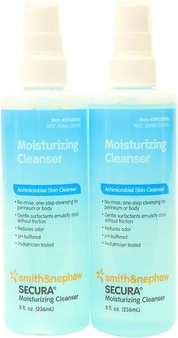 Smith and Nephew SECURA Moisturizing Antimicrobial Skin Cleanser 8oz Spray Bottle (Pack of 2) in Saudi Arabia