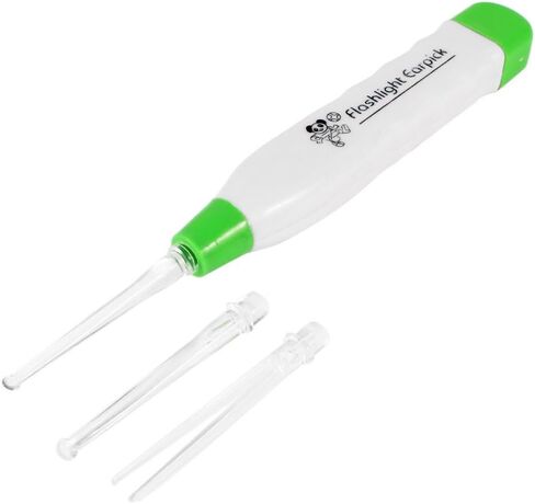 Eutuxia Ear Pick with LED Light. Earpick Earwax Cleaning & Removal Tool, Curette. Comes with 3 Sizes: Basic, Small, and Tweezers. Store Extra Extensions in the Rear. Better Accuracy & Precision. in Kuwait