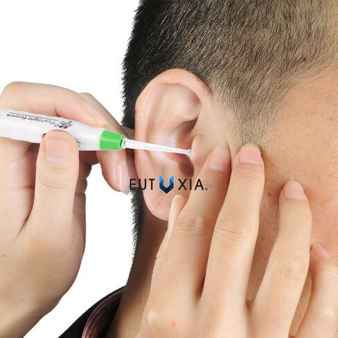 Eutuxia Ear Pick with LED Light. Earpick Earwax Cleaning & Removal Tool, Curette. Comes with 3 Sizes: Basic, Small, and Tweezers. Store Extra Extensions in the Rear. Better Accuracy & Precision. in Kuwait